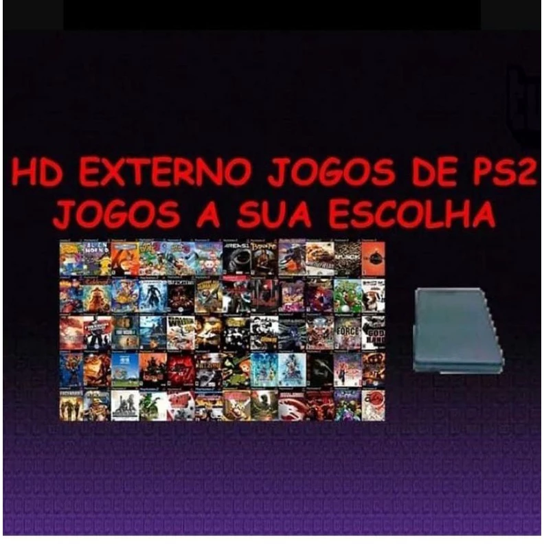 HD EXTERNO DE PARA SEU PLAY 2 + MC + OPL A SUA ESCOLHA